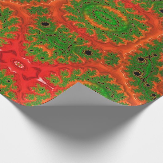 Orange und grünes Kaleidoskop Geschenkpapier (Ecke)