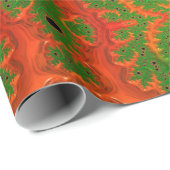 Orange und grünes Kaleidoskop Geschenkpapier (Rolleneckpunkt)