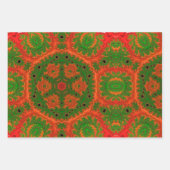 Orange und grünes Kaleidoskop Geschenkpapier Set (Vorderseite 3)