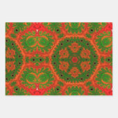 Orange und grünes Kaleidoskop Geschenkpapier Set (Vorderseite 2)