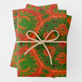 Orange und grünes Kaleidoskop Geschenkpapier Set (Beispiel)