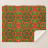 Orange und grünes Kaleidoskop Sherpa Blanket Sherpadecke (Vorderseite (Horizontal))