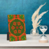 Orange und grünes Kaleidoskop Tabletop Plaque Fotoplatte (Seite)