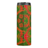 Orange und grünes Kaleidoskop Thermosbecher (Rückseite)