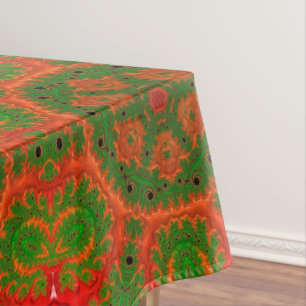 Orange und grünes Kaleidoskop Tischdecke