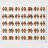 Orange- und Grünpapier Geschenkpapier (Flach)