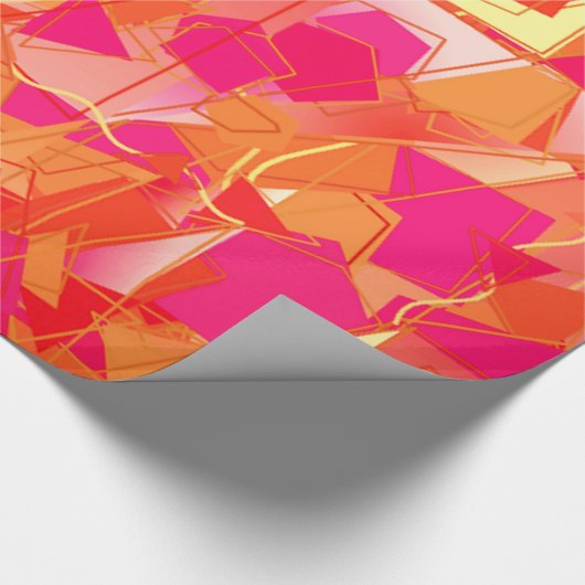 Orange und heißes Rosa abstrakt Geschenkpapier (Ecke)