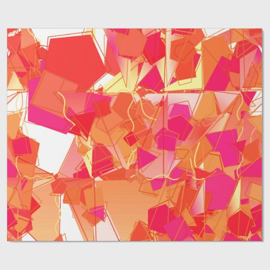 Orange und heißes Rosa abstrakt Geschenkpapier (Flach)