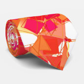 Orange und heißes Rosa, Kadinsky inspirierte Krawatte (Gerollt)