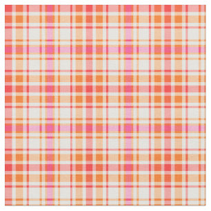 Orange und heißes Rosa-Mode kariert Stoff