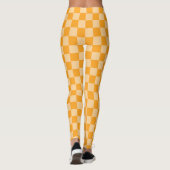 Orange und Hellorange Schachbrett Leggings (Rückseite)