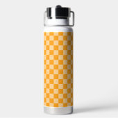 Orange und Hellorange Schachbrett Trinkflasche (Hinten)