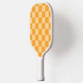 Orange und Hellorange Schachbrettmuster Pickleball Schläger (Links)