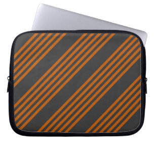 Orange und Holzkohle, fünf Streifen Laptopschutzhülle