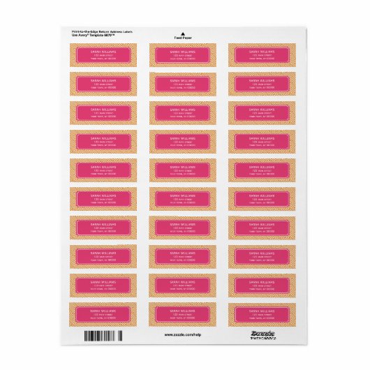 Orange und Hot Pink, griechisches Schlüsselmuster (Vorne)