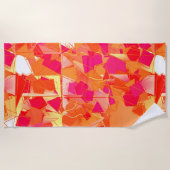 Orange und Hot Pink, Kadinsky Inspiriert Abstrakt Strandtuch (Vorderseite)