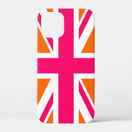 Orange und Hot Pink Union Jack iPhone 12 Mini Hülle
