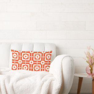 Orange und Ivory Geometric Design Pillow Lendenkissen