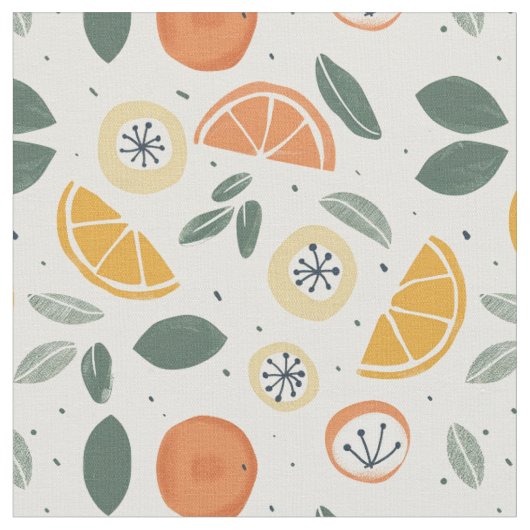 Orange- und Kiwi-Muster Stoff (Nahaufnahme)
