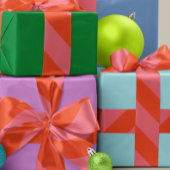 Orange und Korallenrosa breiter Streifen Ripsband