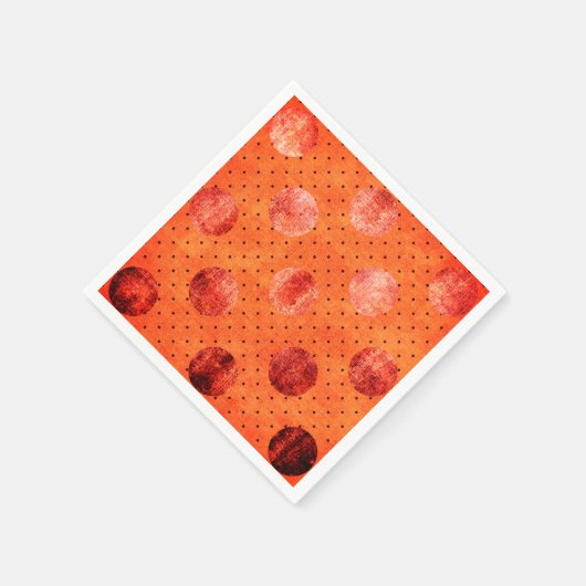 Orange und Kupfer-Polka-Dot-Serviette Serviette (Ecke)