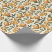 Orange und Leaf - Nahtloses Muster Geschenkpapier (Ecke)