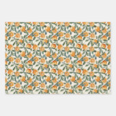 Orange und Leaf - Nahtloses Muster Geschenkpapier Set (Vorderseite 2)