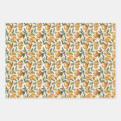Orange und Leaf - Nahtloses Muster Geschenkpapier Set (Vorderseite)