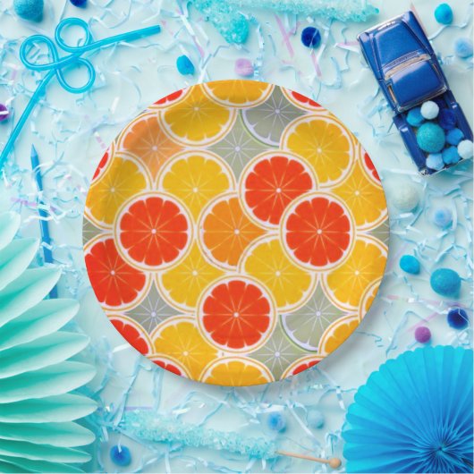 Orange- und Lemon-Scheiben-Party Pappteller (Party)