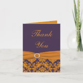 Orange und Lila Damaskus Danke Note Card (Vorderseite)