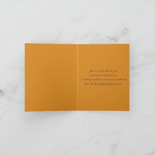 Orange und Lila Damaskus Danke Note Card (Innenseite)