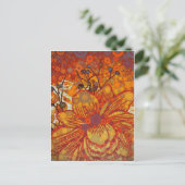 Orange und Lila Flora Moderner Pop Kunst Postkarte (Stehend Vorderseite)