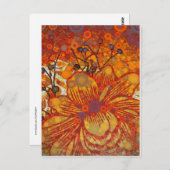 Orange und Lila Flora Moderner Pop Kunst Postkarte (Vorne/Hinten)