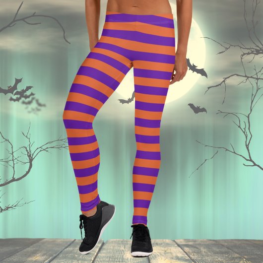 Orange und lila gestreift leggings