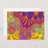 Orange und Lila Mod Postkarte (Vorne/Hinten)