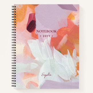 Orange und Lila | Moderne Abstrakte Kunst Personal Notizblock