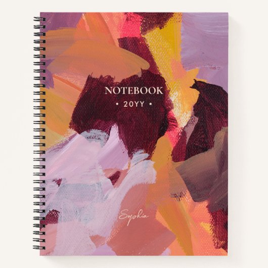 Orange und Lila | Moderne Abstrakte Kunst Personal Notizblock (Vorderseite)
