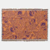 Orange und lila persisches Sternmandala-Muster Decke (Vorderseite)