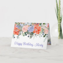 Orange und Lila Sommer Blume Geburtstag