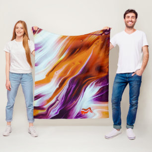 Orange und Lila Tal Fleecedecke