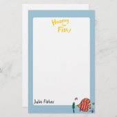 Orange und lila tropische Fische mit Seepferden Briefpapier (Vorne/Hinten)