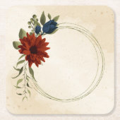 Orange und Marineblau Rechteckiger Pappuntersetzer (Vorderseite)