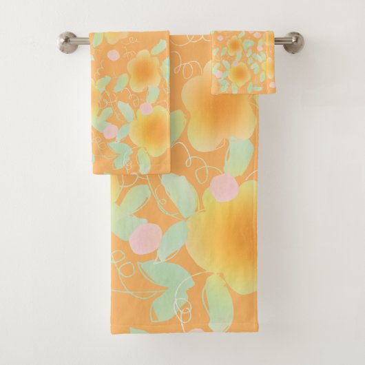 Orange und Minze Green Badhandtuch Set (Insitu)