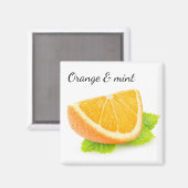 Orange und Minze Magnet (Vorderseite/Rückseite)