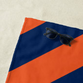 Orange und Navy Blue Streifen Strandtuch (Beispiel)