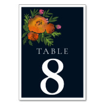 Orange und Navy Floral Moderne fette Hochzeit