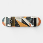 Orange und ockerfarbene geometrische Formen Skateboard (Horizontal)