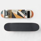 Orange und ockerfarbene geometrische Formen Skateboard (Horizontal)