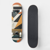 Orange und ockerfarbene geometrische Formen Skateboard (Vorderseite)