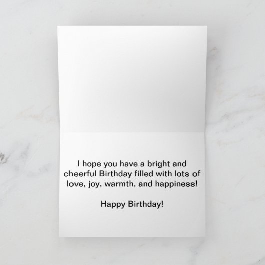 Orange und Peach Blume Happy Birthday Karte (Innenseite)